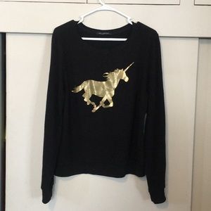 Wildfox bbj gold unicorn black RARE sz large